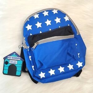 🆕️NWT Navy Blue & White Stars USA Patriotic Outdoor Hiking Dog Backpack 9"x8"